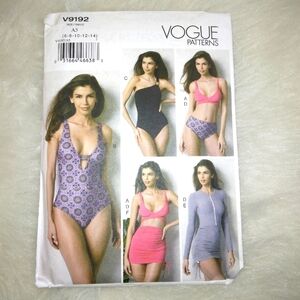 VOGUE V9192 SZ 6-14 Misses Swim Top, Swimsuit, Swim Bottom, And Cover Up Vogue